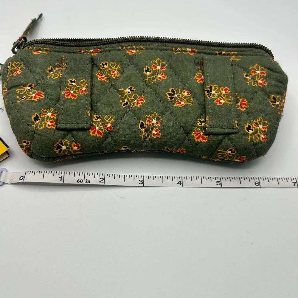 Maggie B by Ganz Double Eyeglass Case Meadow Green Quilted Floral Zip  NWT